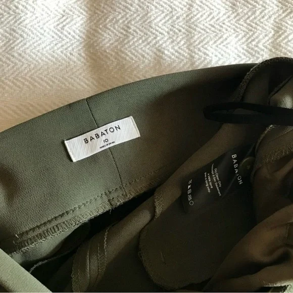 Aritzia Taupe High-Rise Belted Pants - Picture 7 of 12